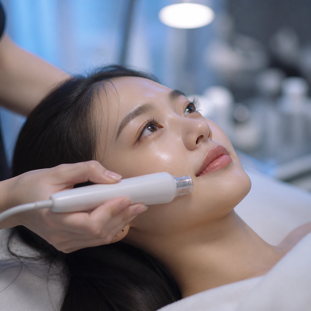 Khách hàng mới đang được chuyên viên Thẩm mỹ Thu Lâm tư vấn về các gói khuyến mãi đặc biệt và liệu trình làm đẹp phù hợp.