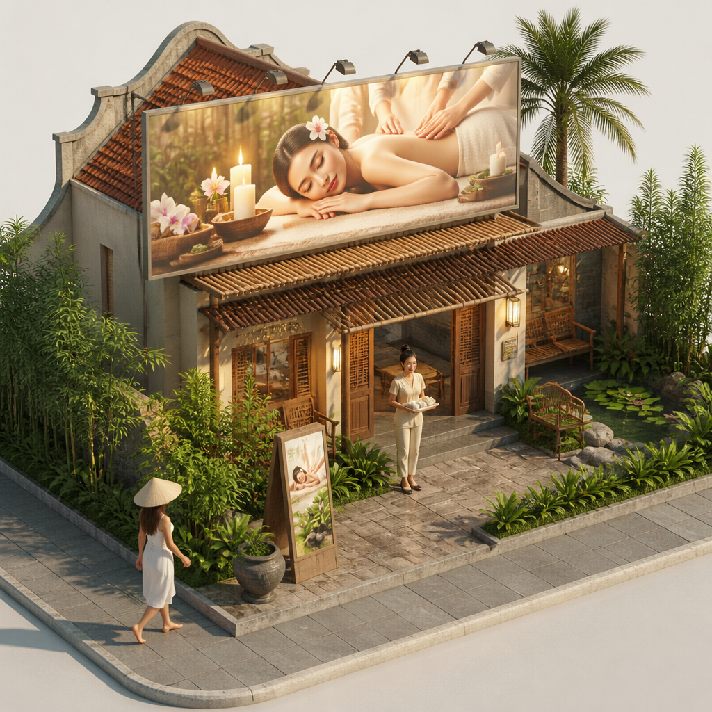 Một tấm biển quảng cáo dịch vụ triệt lông giá rẻ với các ưu đãi khó tin, có dấu hiệu lừa đảo
