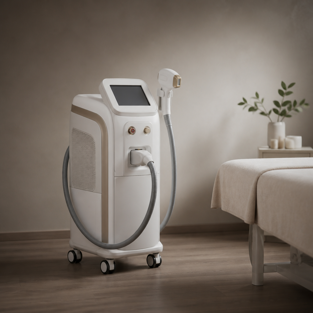 Thiết bị triệt lông bằng laser hiện đại đang hoạt động