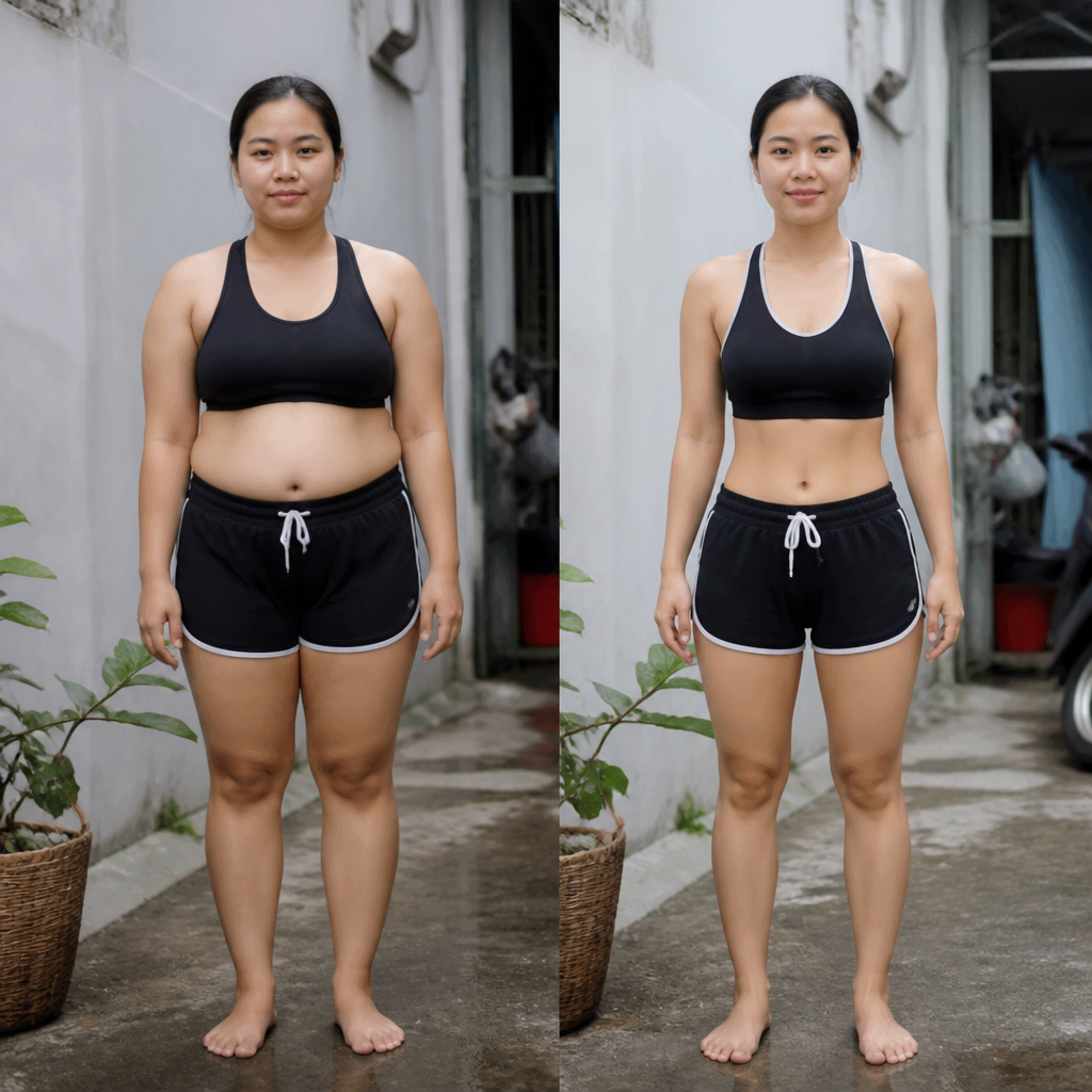 Hình ảnh minh họa kết quả ấn tượng sau quá trình giảm béo.