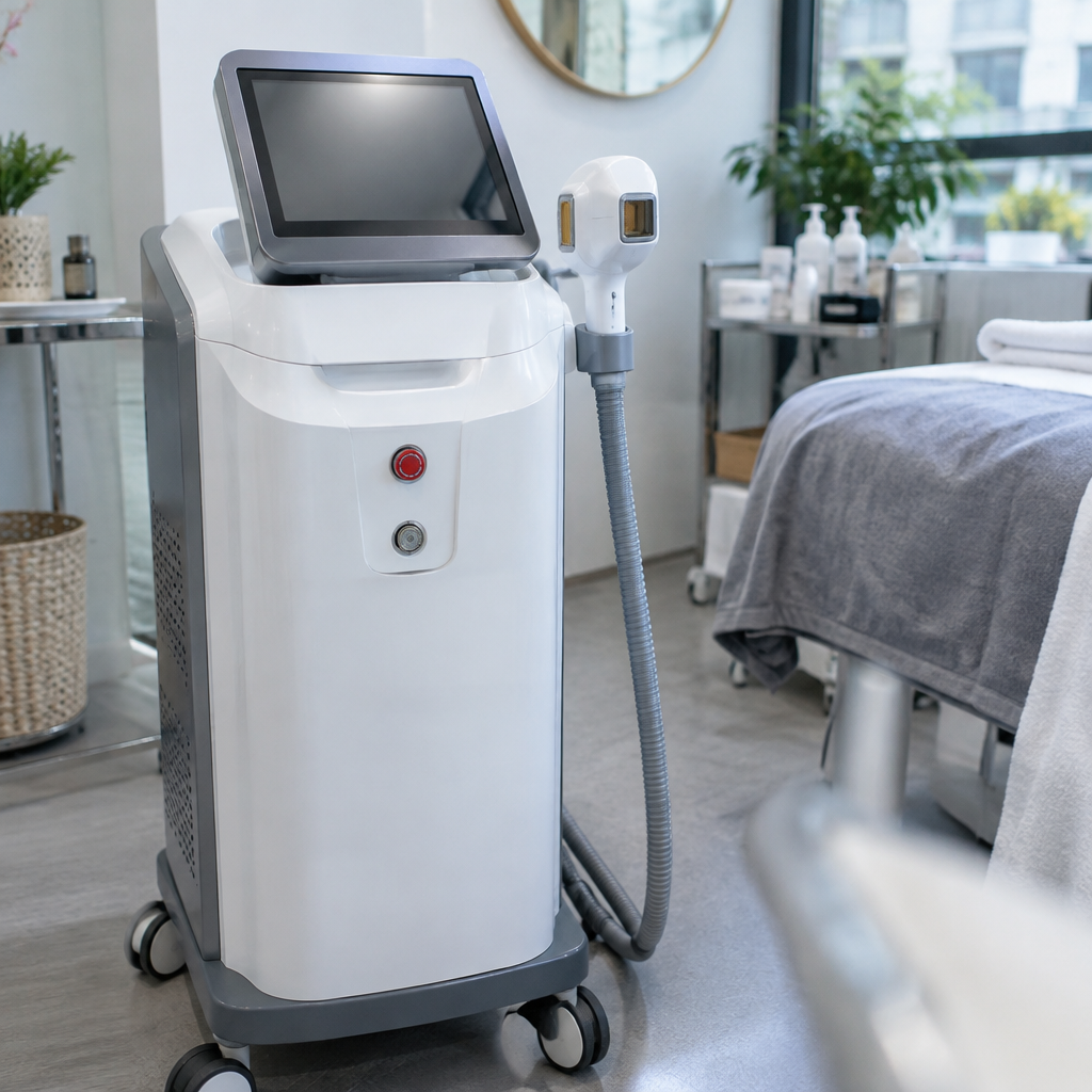 Không gian phòng trị liệu hiện đại với máy triệt lông laser tại Thẩm Mỹ Thu Lâm